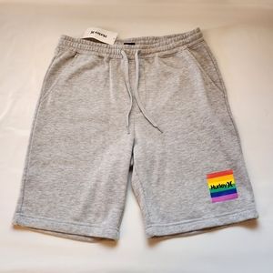 Hurley Men's Pride Square Fleece Jogger Shorts Size M NEW MSRP $50